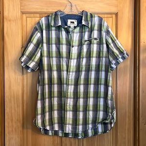Mens short sleeve button down shirt
